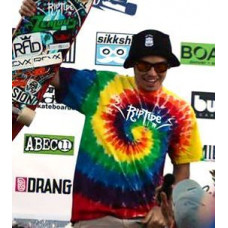 RipTide Sports Skate T-shirt Podium Rainbow Tie Dye