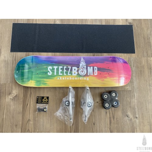 SteezBomb PRO Complete Tie Dye Skateboard Kit to Build your own Skateboard