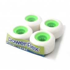 Powerflex Gumball Core Wheels 54mm 83B Street/Park/Pool White with 55D Green Core