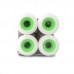 Powerflex Gumball Core Wheels 56mm 83B Street/Park/Pool White with 55D Green Core