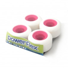 Powerflex Gumball Core Wheels 56mm 83B Street/Park/Pool White with 55D Pink Core