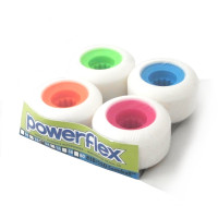 Powerflex Gumball Core Wheels 54mm 83B Street/Park/Pool White with 55D Multicolour Cores